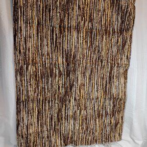 heavy weight vintage 1970s fabric remnant 44" x 31" beige yellow gray dark brown